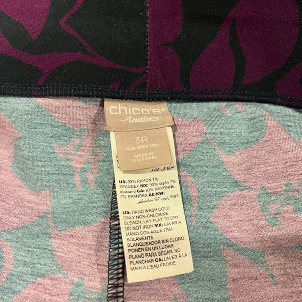 Chico's Travelers Purple & Black Pull On Dress Pants Size XL/16 - Picture 9 of 9